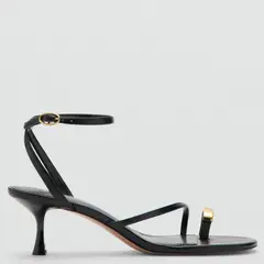 MANGO - Sandalia Tacón Tiras Cruzadas Mujer