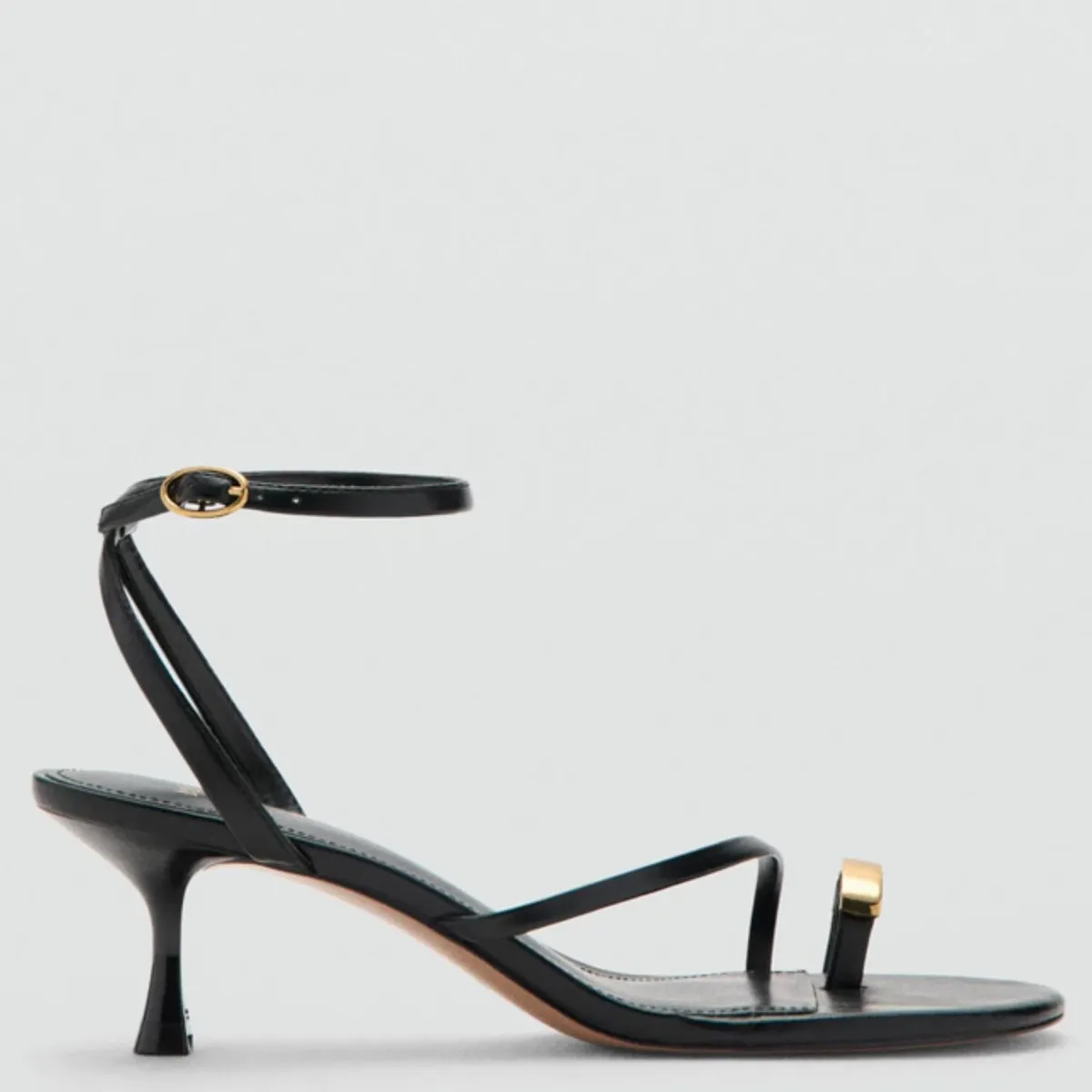 MANGO - Sandalia Tacón Tiras Cruzadas Mujer Mango
