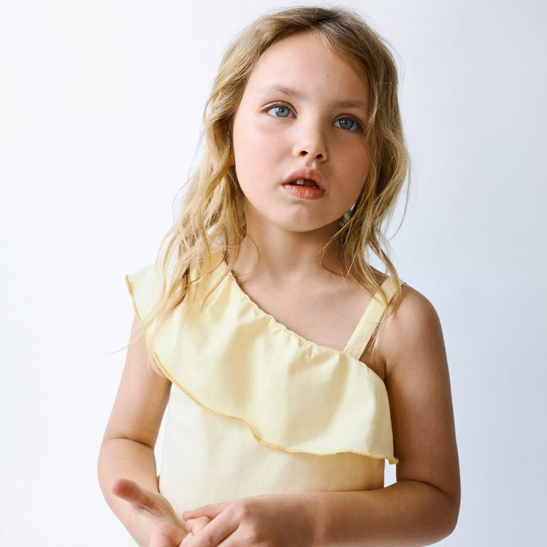 Polera Volantes En Contraste Bebé Niña