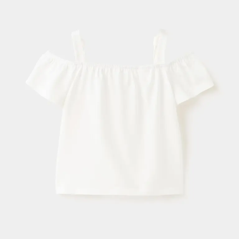 Polera Algodón Hombros Descubiertos Bebé Niña