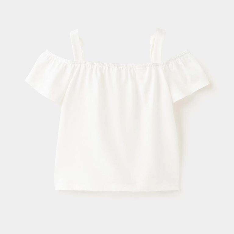 Polera Algodón Hombros Descubiertos Bebé Niña