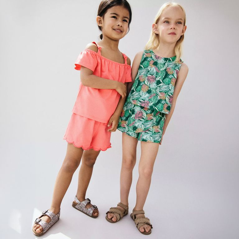 Shorts Algodón Detalles Festoneados Bebé Niña