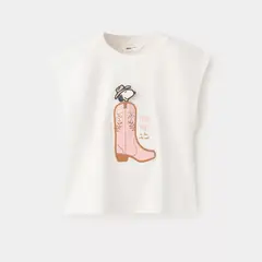 MANGO KIDS - Polera Bordados Snoopy Bebé Niña
