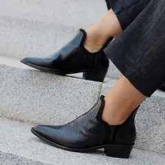 MICUIR - Botin Mujer Cuero Negro