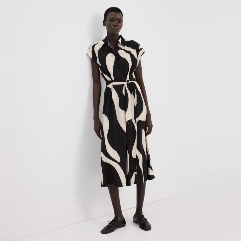 Vestido Camisero Largo Estampado Mujer