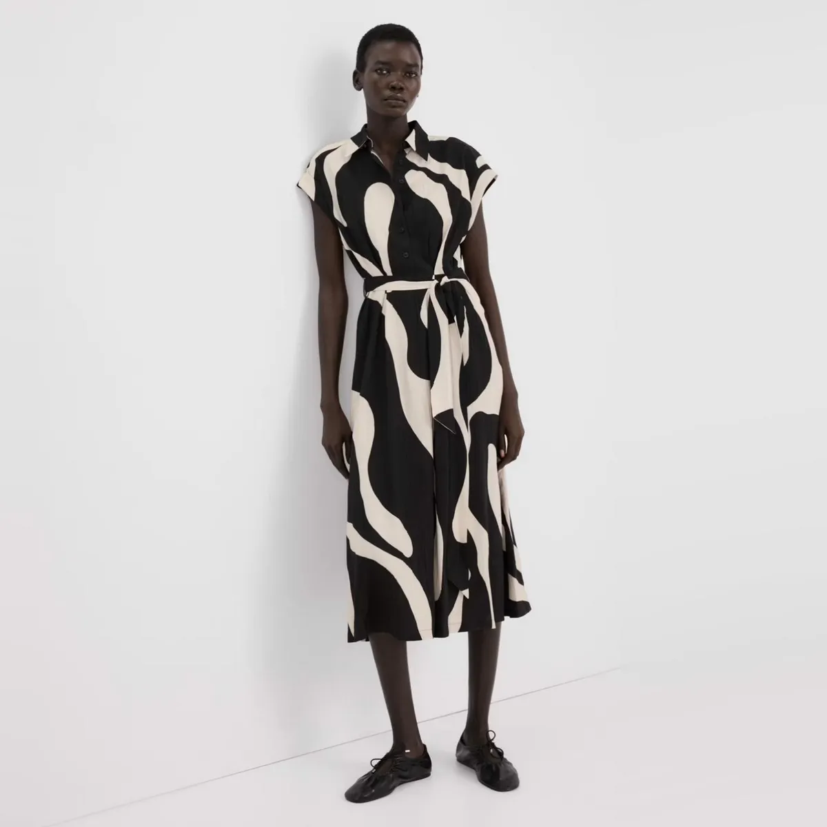 MANGO - Vestido Camisero Largo Estampado Mujer Mango