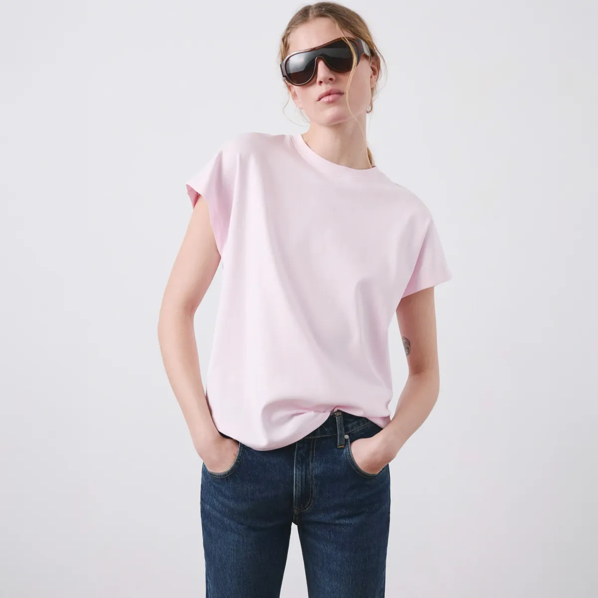 MANGO - Polera Algodón Manga Corta Mujer Mango