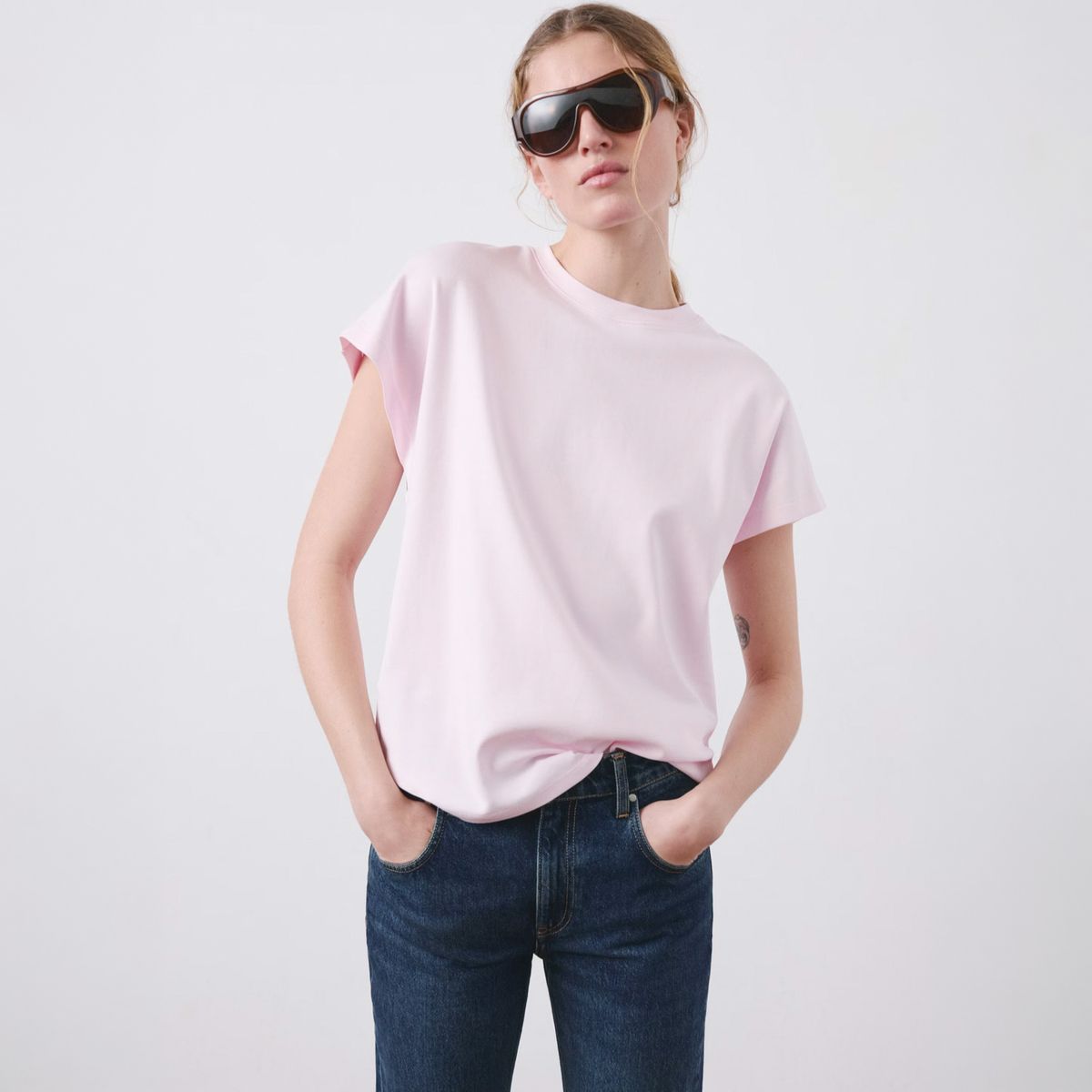 MANGO - Polera Algodón Manga Corta Mujer Mango