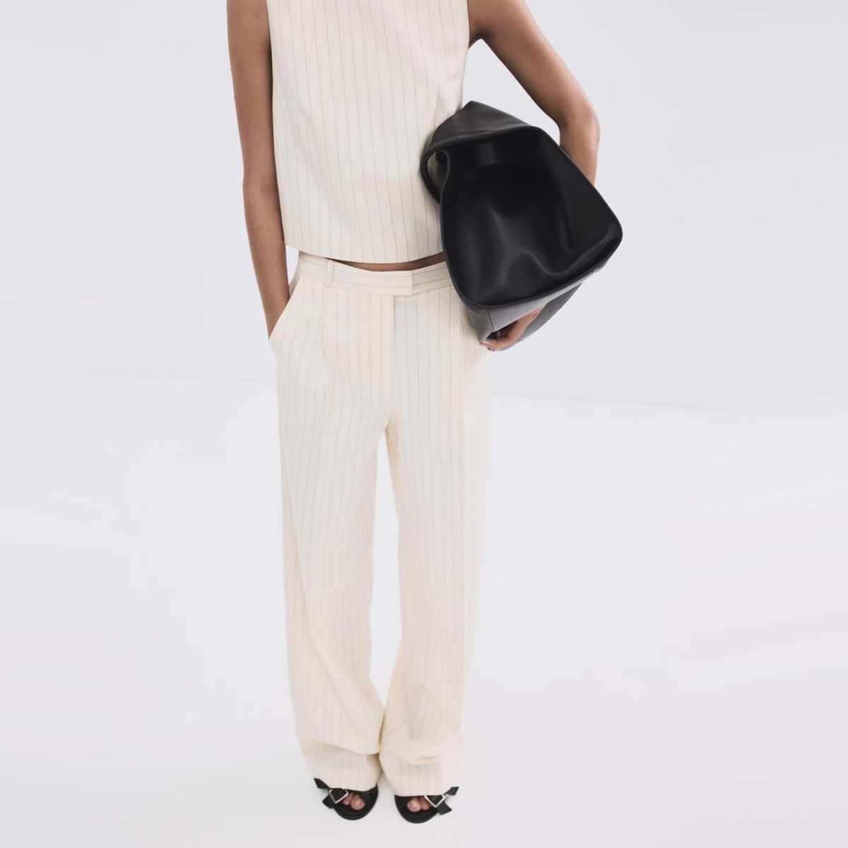 MANGO - Pantalón Traje Raya Diplomática Mujer Mango