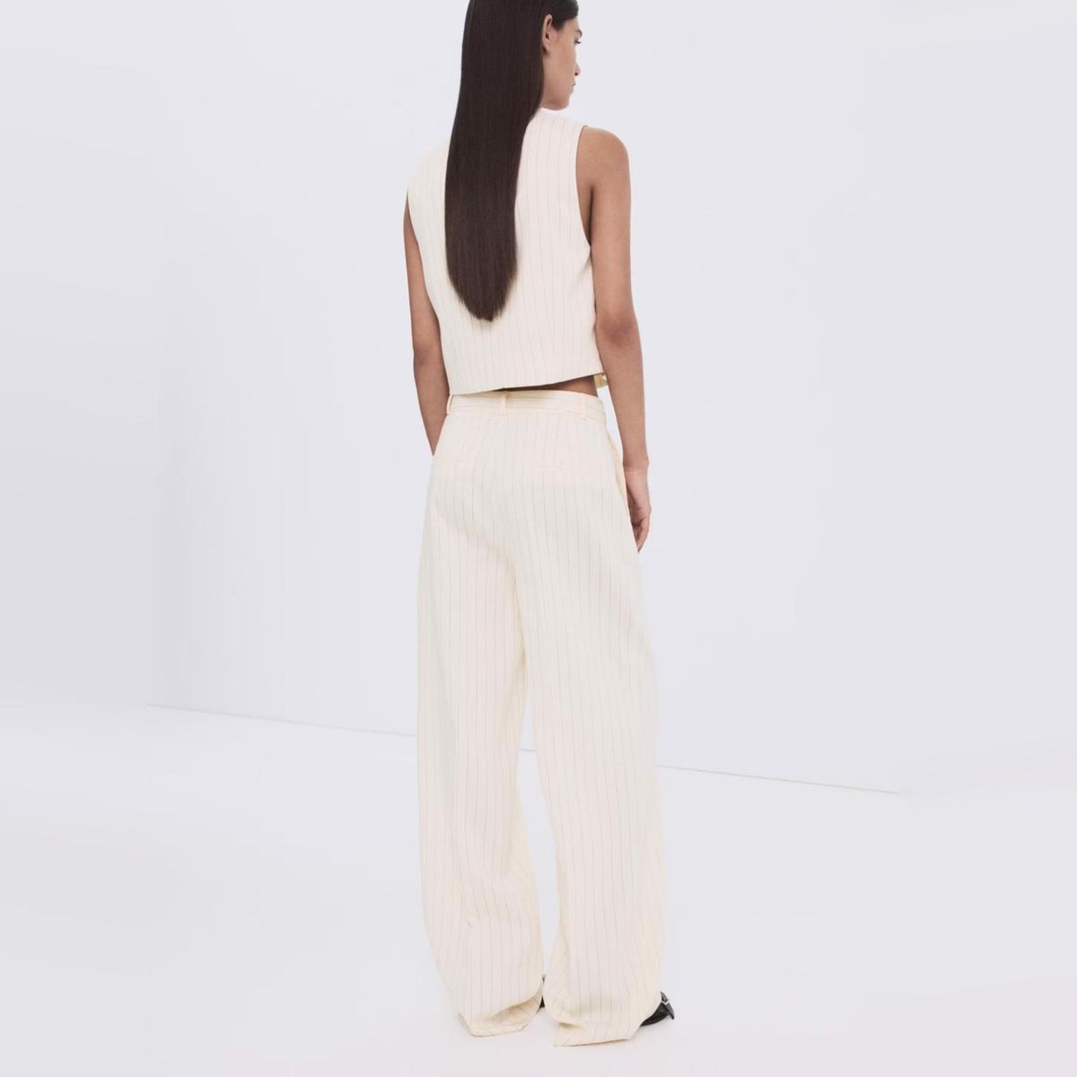 MANGO - Pantalón Traje Raya Diplomática Mujer Mango