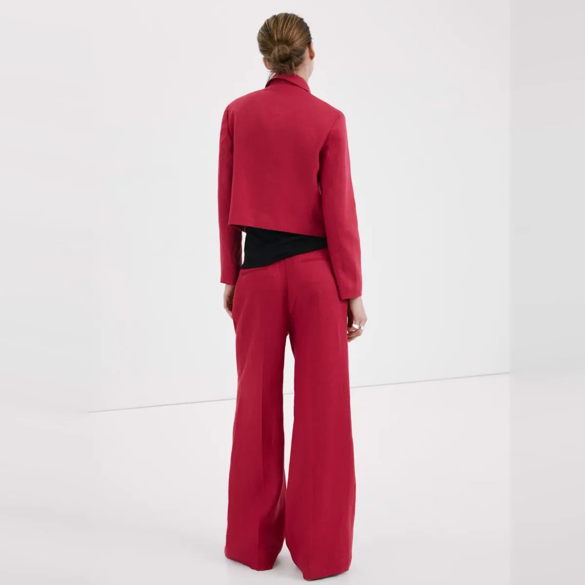 MANGO - Pantalón Recto Lino Mujer Mango