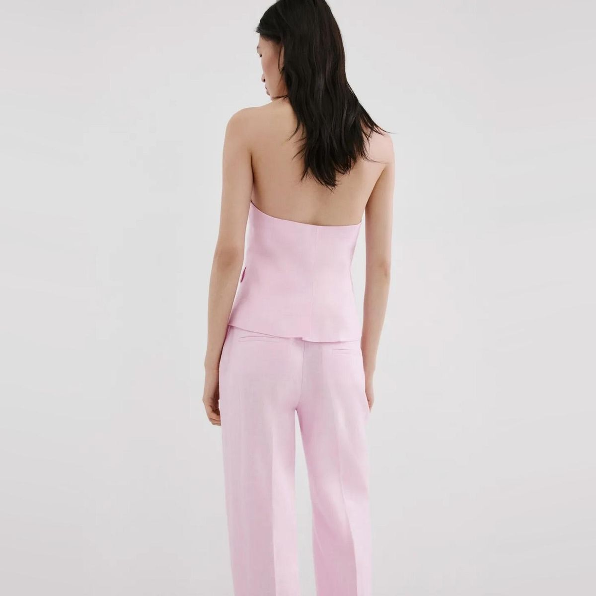 MANGO - Chaleco Traje Lino Mujer Mango