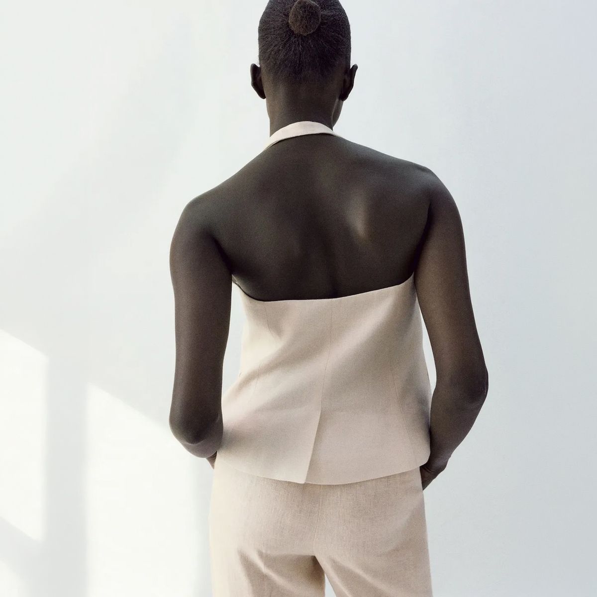 MANGO - Chaleco Traje Lino Mujer Mango