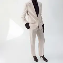 MANGO - Pantalón Traje Lino Mujer