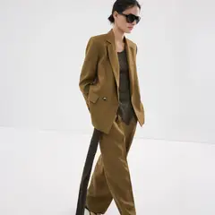 MANGO - Blazer Traje Lino Mujer