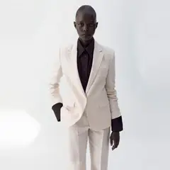 MANGO - Blazer Traje Lino Mujer