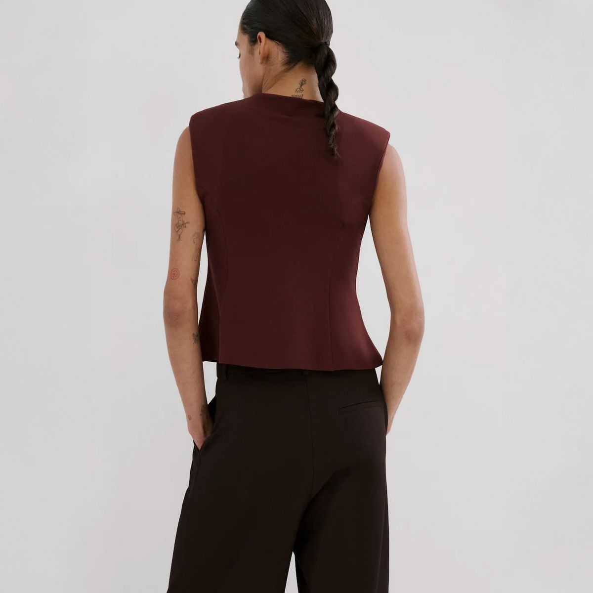 MANGO - Polera Peplum Hombreras Mujer Mango