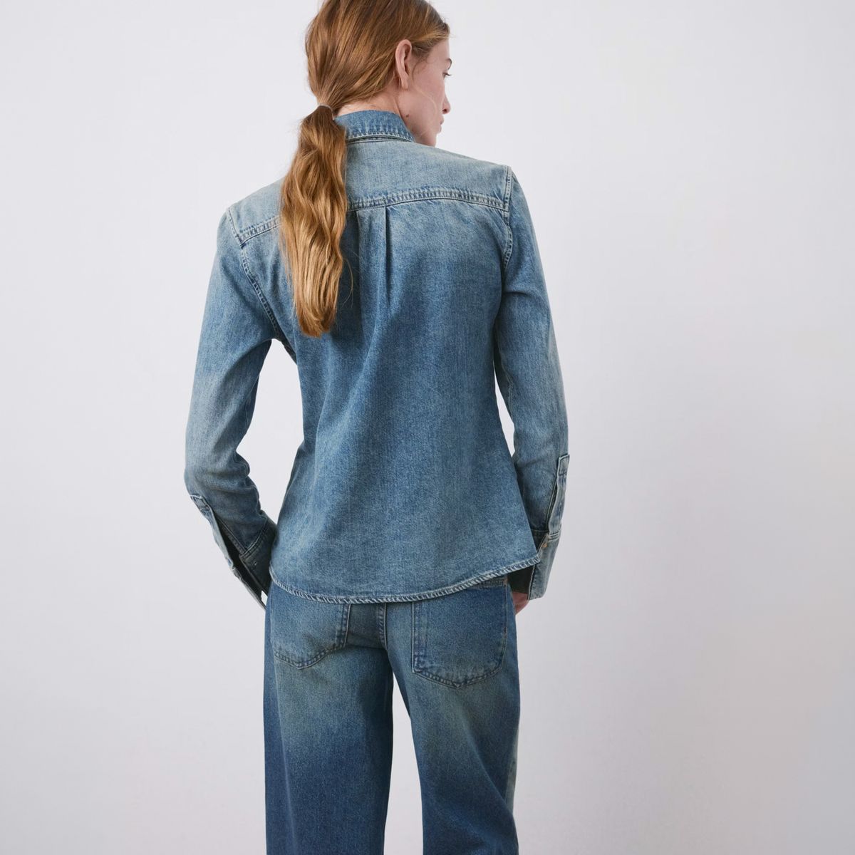 MANGO - Camisa Vaquera Volantes Mujer Mango