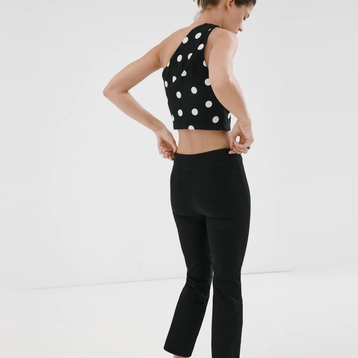 MANGO - Top Asimétrico Lunares Mujer Mango