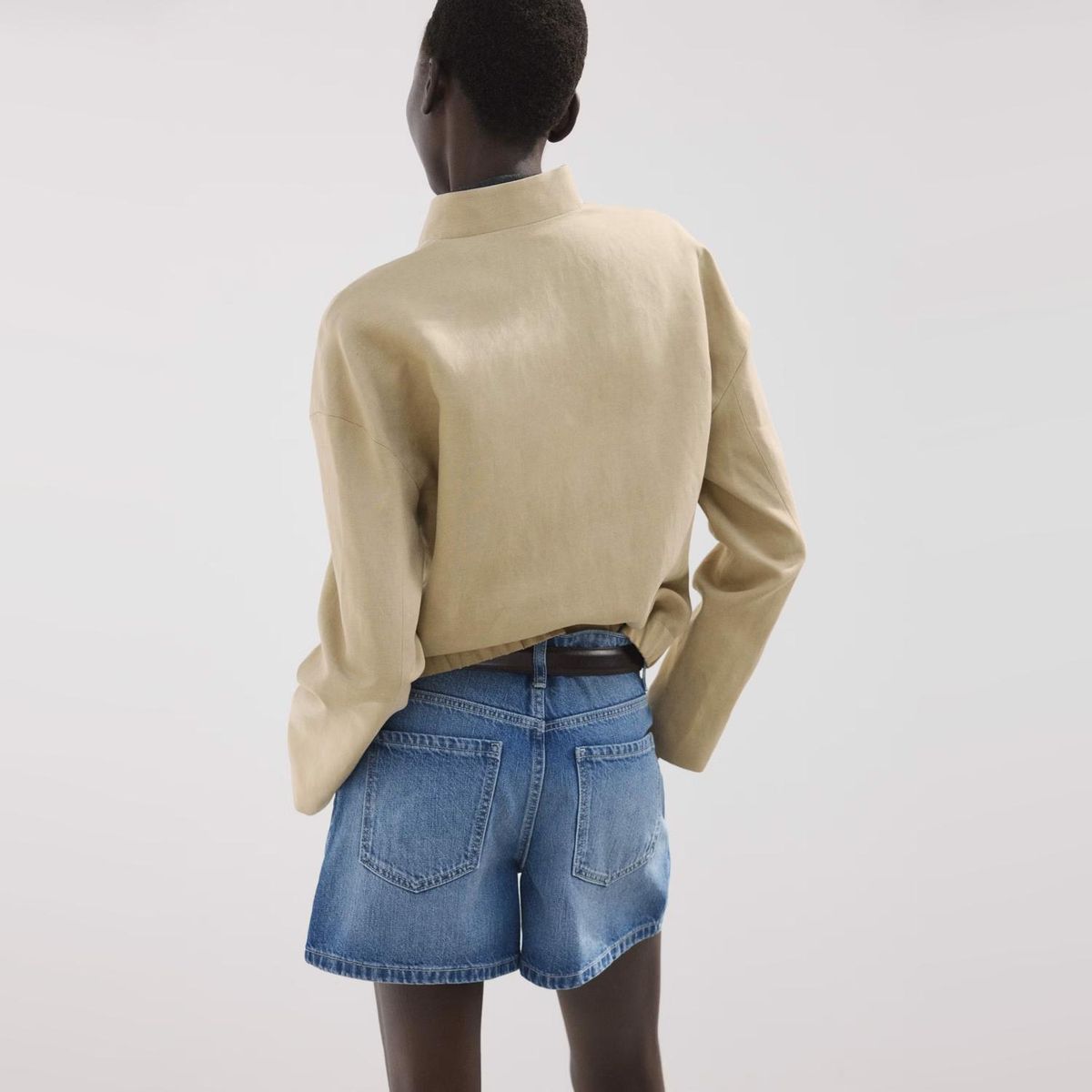 MANGO - Shorts Denim Rectos Tiro Medio Mujer Mango