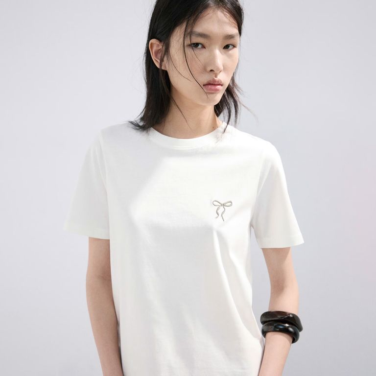 Polera Estampada Manga Corta Mujer