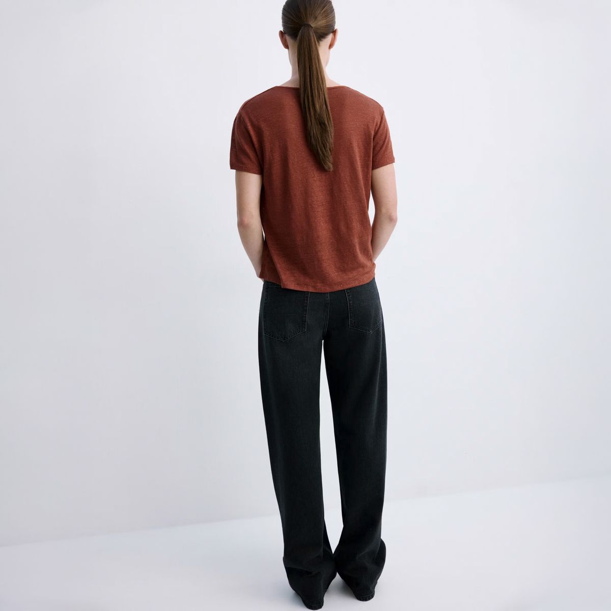 MANGO - Polera Crop Lino Mujer Mango