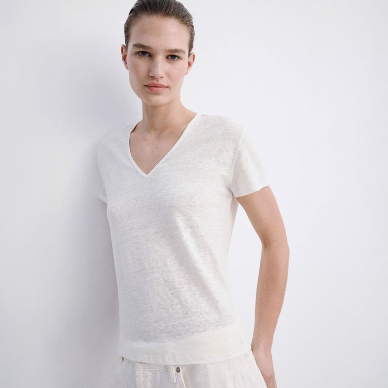 Polera Crop Lino Mujer