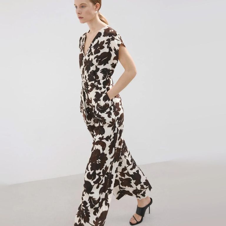 Enterito Estampado Floral Cinturón Mujer