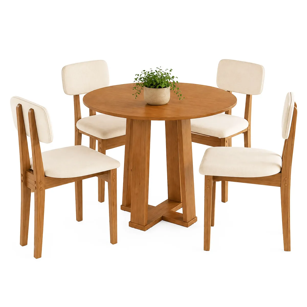 ALAIA HOME - Juego De Comedor Artemis 4 Sillas Beige Alaia Home
