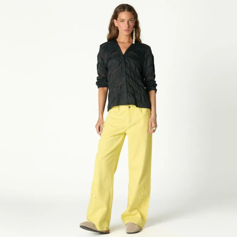 Pantalón Detalle Deflecado Mujer