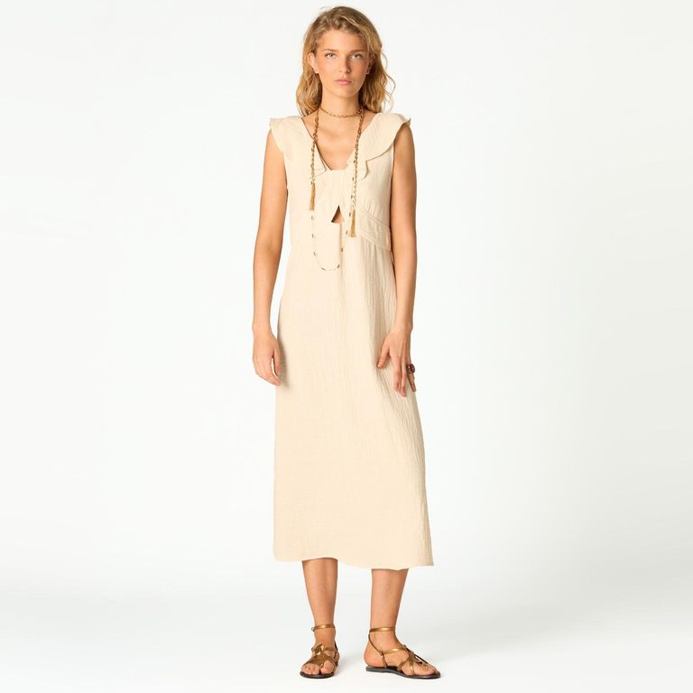 Vestido Volantes Cut Out Mujer