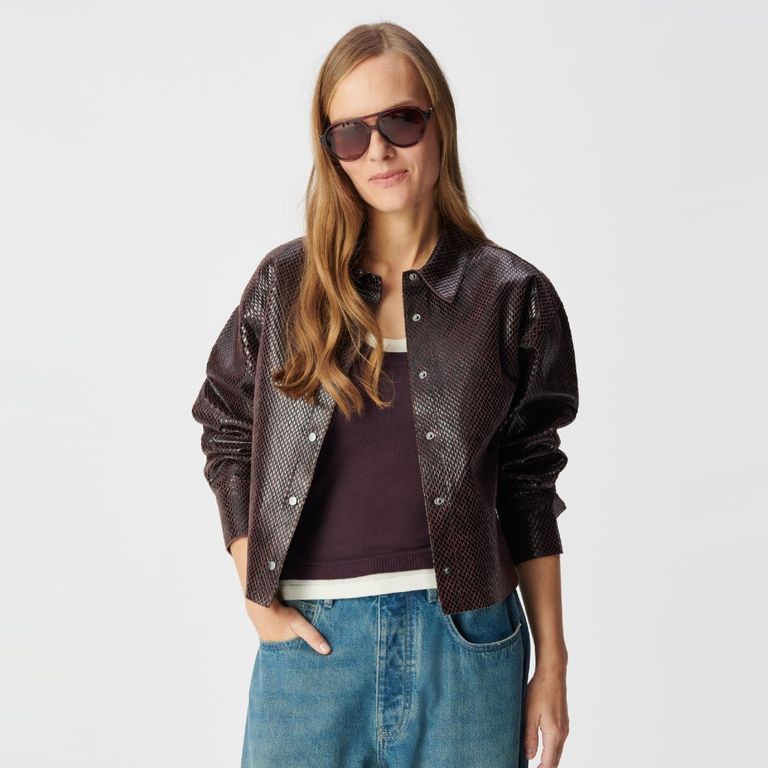 Chaqueta Python 100% Cuero Mujer