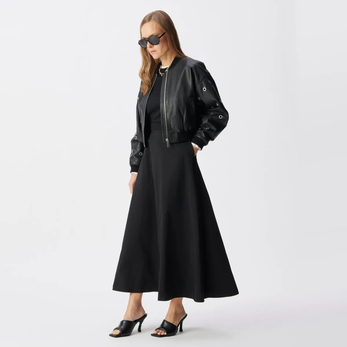 IKKS - Chaqueta Eyelets 100% Cuero Mujer IKKS