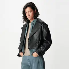 IKKS - Chaqueta 100% Cuero Mujer