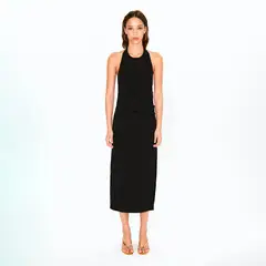 MANGO - Vestido Halter Drapeado Mujer