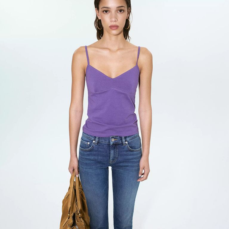 MANGO Top Algodón Tirantes Cuello V