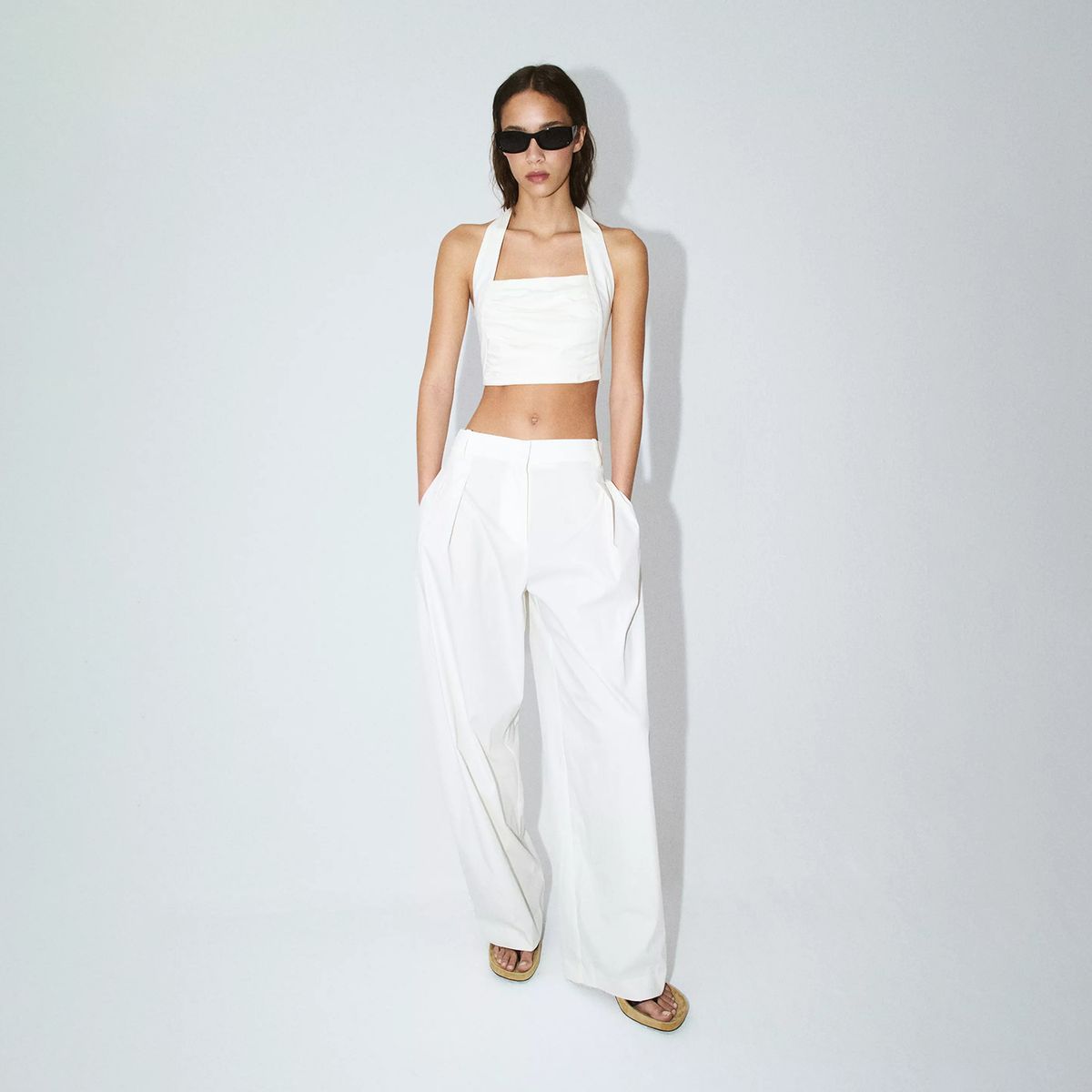 MANGO - Pantalón Recto Tiro Medio Mango