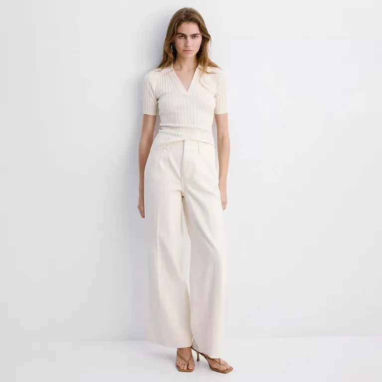 Jeans Wide Leg Tiro Medio Mujer