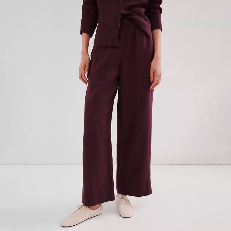 Pantalón Recto Lino Mujer