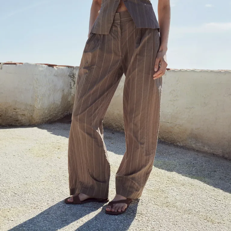 Pantalón Recto Tiro Alto Mujer