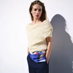 MANGO - Blusa Asimétrica Drapeada Mujer
