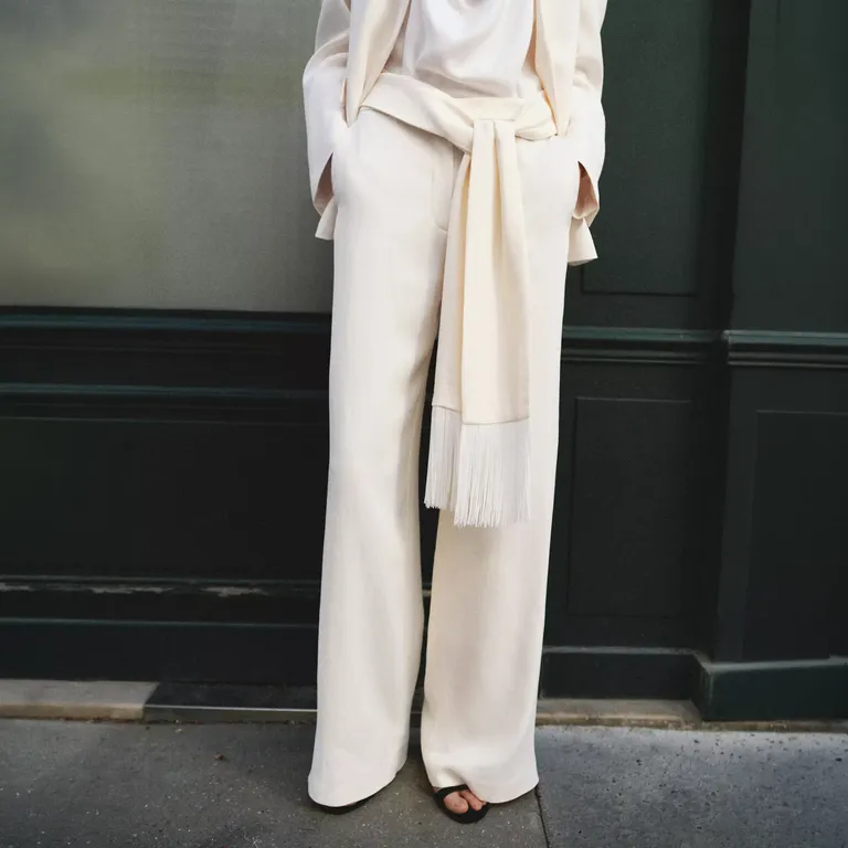 Pantalón Recto Cinturón Mujer