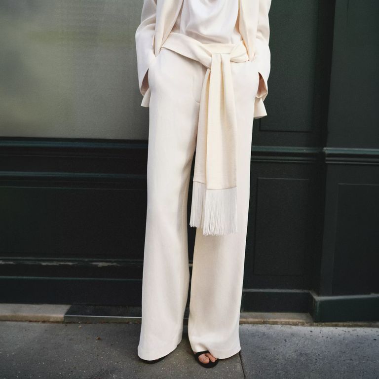 Pantalón Recto Cinturón Mujer