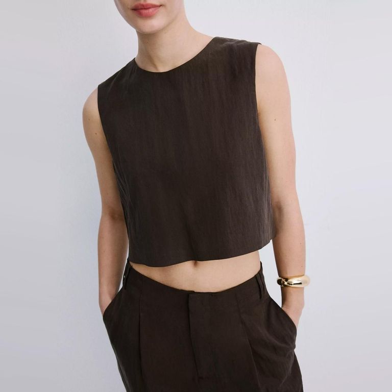 Polera Lyocell Botones Espalda Mujer