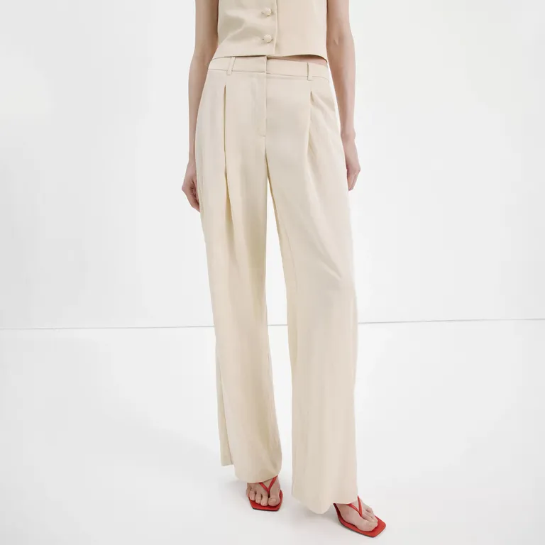 Pantalón De Lyocell De Tiro Medio Mujer