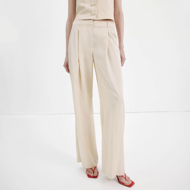 Pantalón De Lyocell De Tiro Medio Mujer