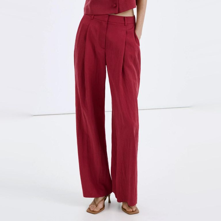 Pantalón De Lyocell De Tiro Medio Mujer