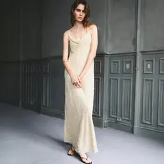 MANGO - Vestido Texturizado Con Escote Drapeado Mujer