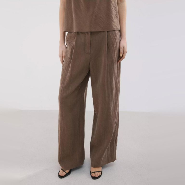 Pantalón Recto De Lyocell Mujer