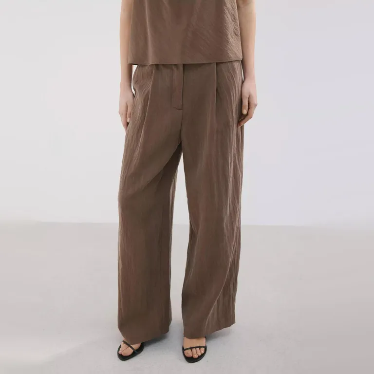 Pantalón Recto De Lyocell Mujer